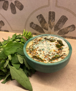 Bathua Raita | Chenopodium Yogurt Raita | Winter Green Raita | Healthy Bathua Curd Dip — recipe by Renu Dalal